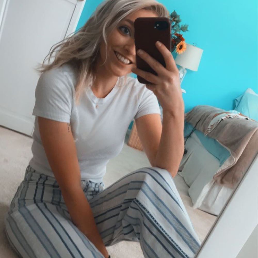 Blue and white stripped H&M pants - Picture 8 of 14